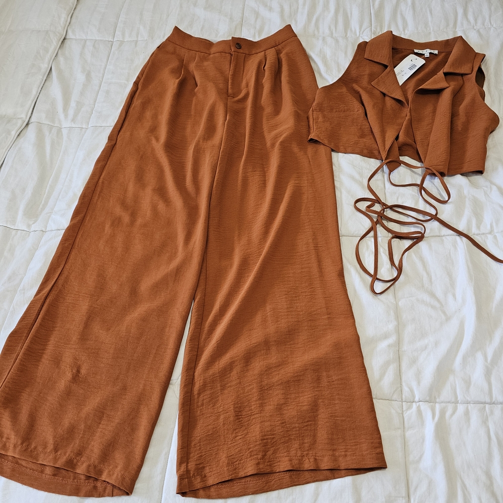 Women's Rust Pants & Jumpsuit Set